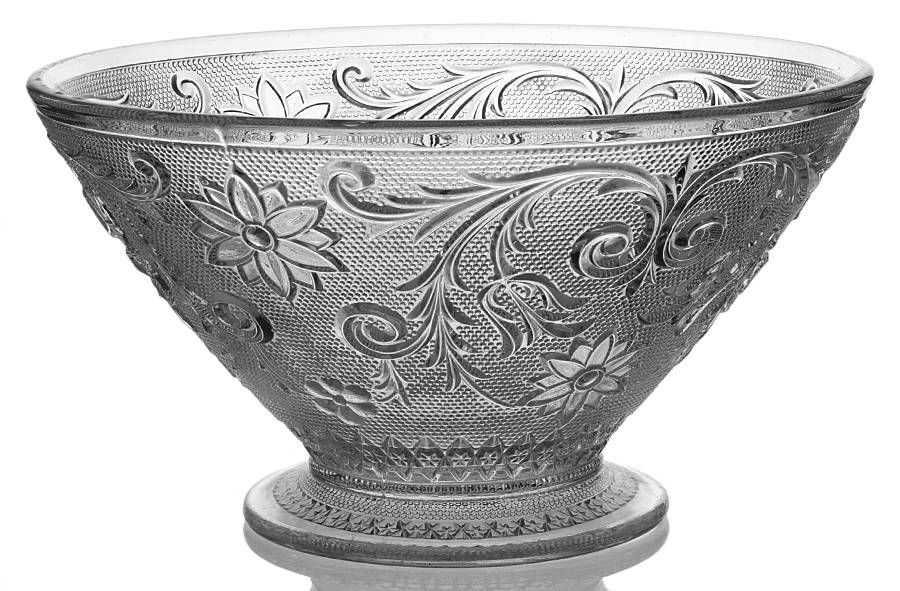 Sandwich Clear 9" Footed Bowl by Indiana Glass-1