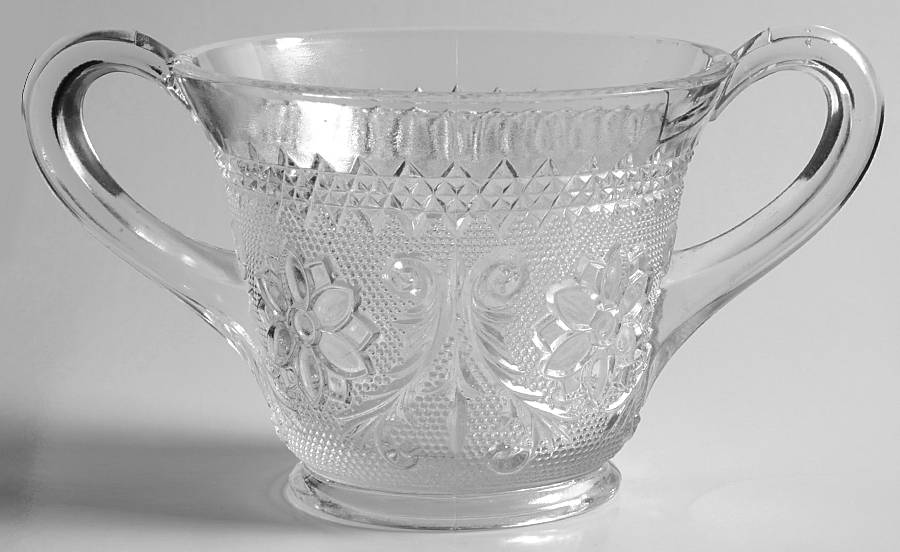 Sandwich Clear Sugar-Open by Indiana Glass-1