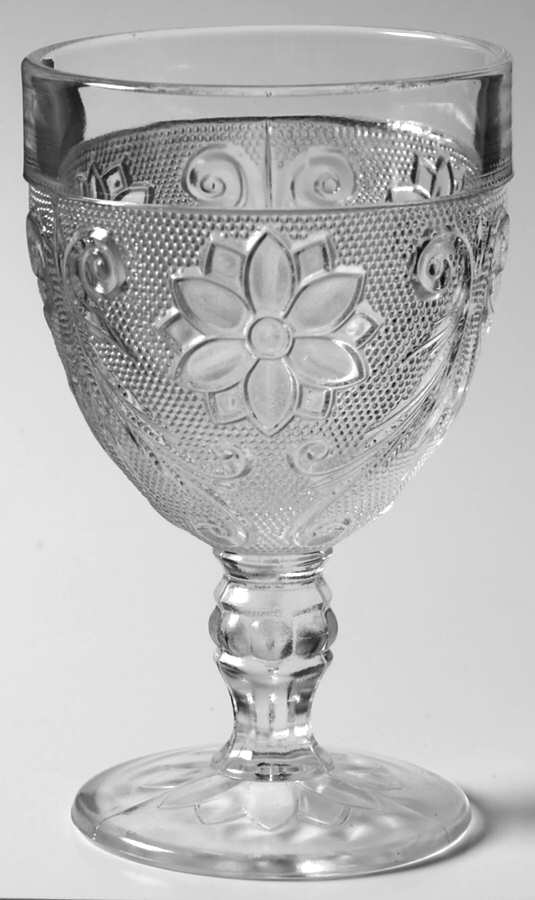 Sandwich Clear Water Goblet by Indiana Glass-1