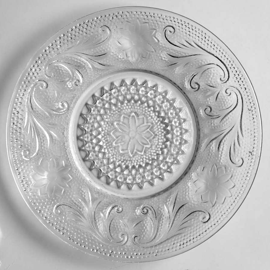 Sandwich Clear 6" Sherbet Plate by Indiana Glass-1