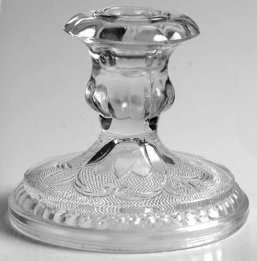 Sandwich Clear 3" Single Light Candlestick by Indiana Glass-1