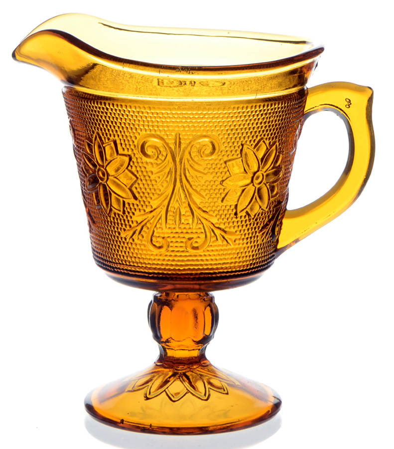 Sandwich Amber Creamer by Indiana Glass-1