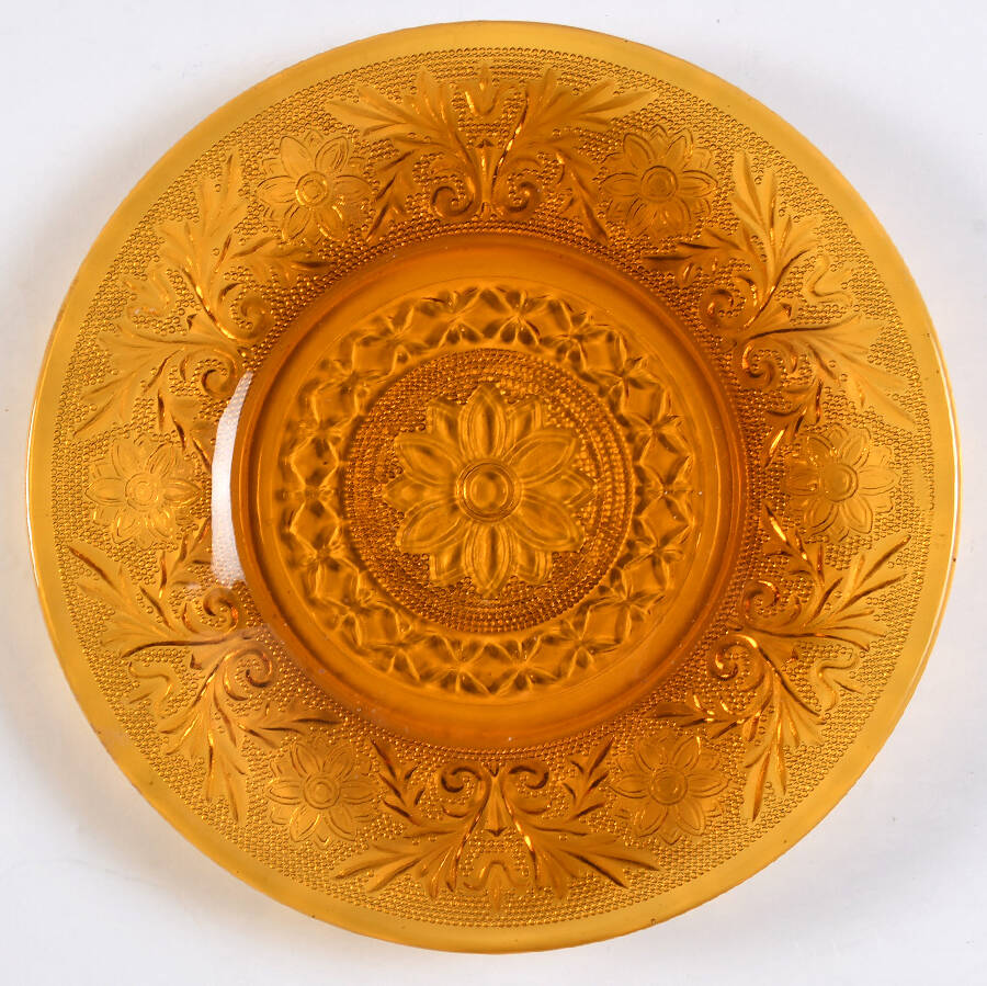 Sandwich Amber Bread & Butter Plate by Indiana Glass-1