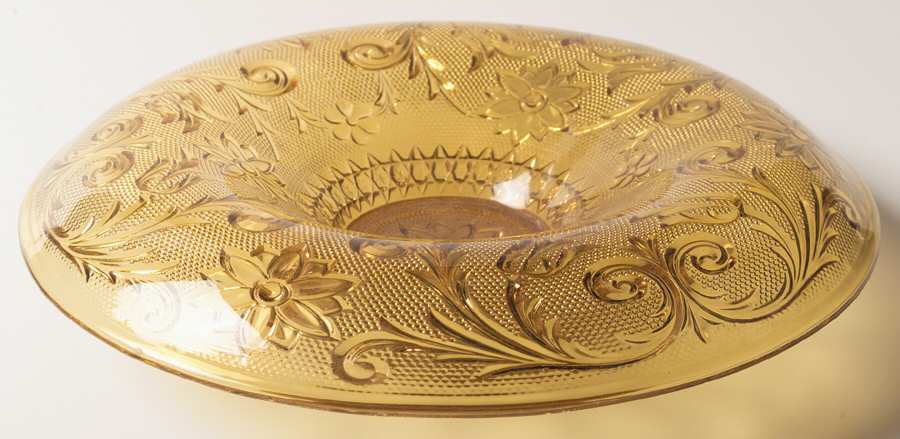 Sandwich Amber 11" Console Bowl by Indiana Glass-1