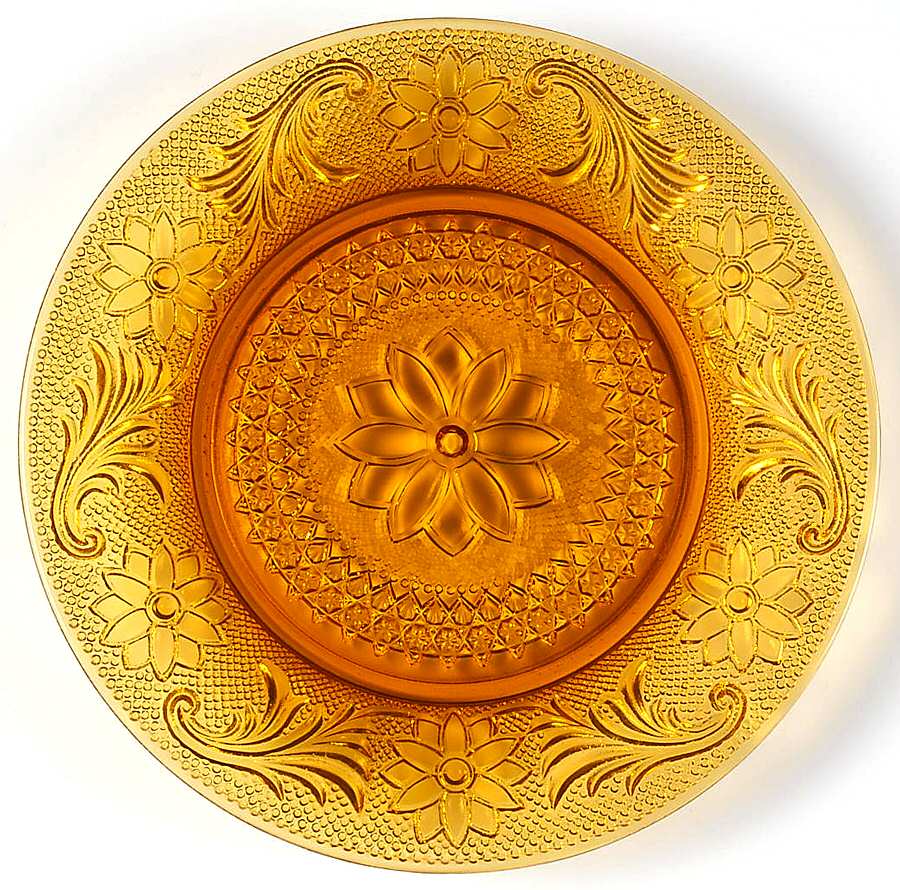Sandwich Amber Luncheon Plate by Indiana Glass-1