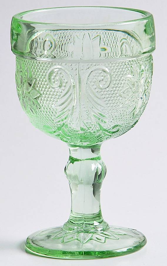Sandwich Green Wine Glass by Indiana Glass-1