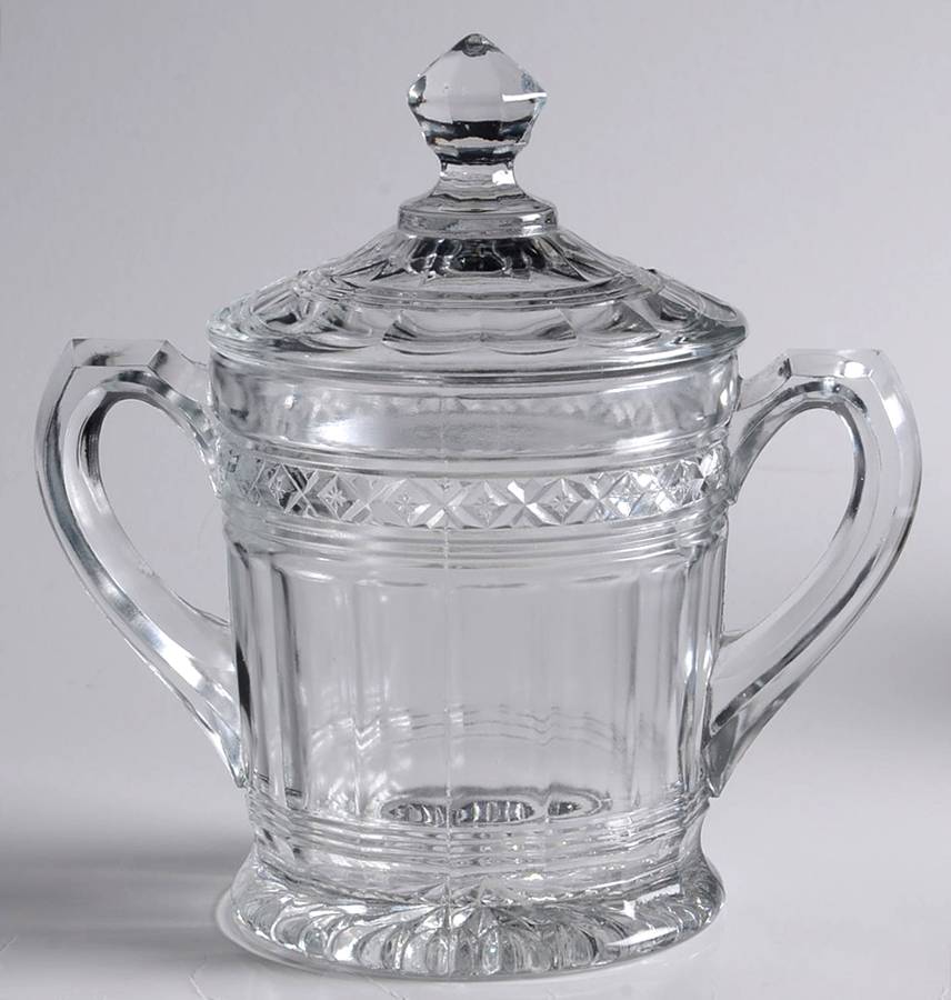 Star Band Sugar Bowl & Lid by Indiana Glass-1