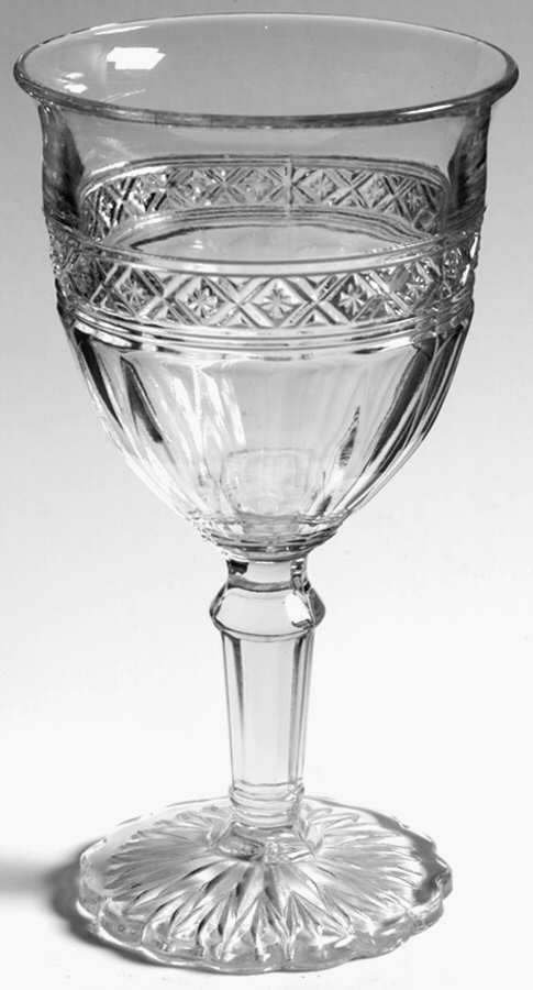 Star Band Water Goblet by Indiana Glass-1