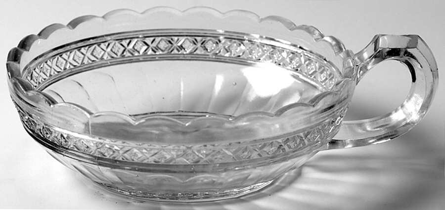 Star Band Handled Nappy by Indiana Glass-1