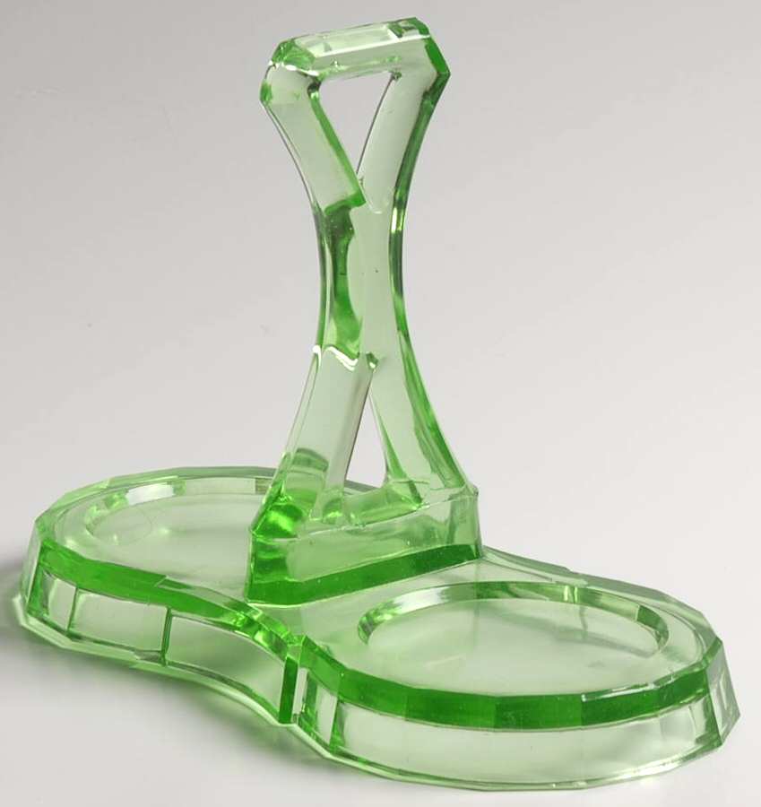 Tea Room Green Mini Creamer/Sugar, Tray Only by Indiana Glass-1