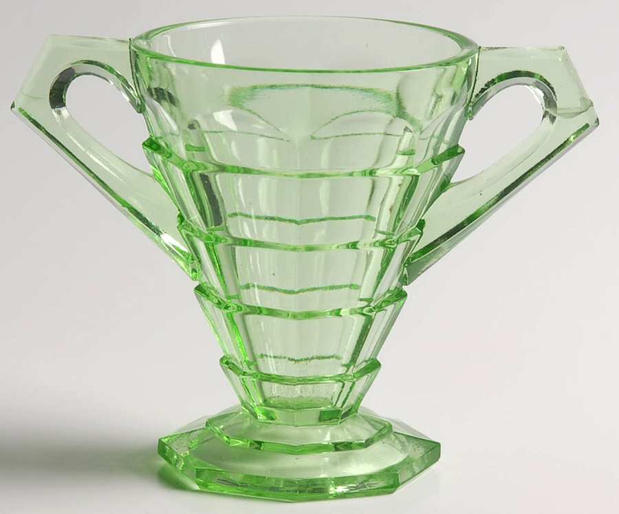 Tea Room Green Mini Open Sugar by Indiana Glass-1