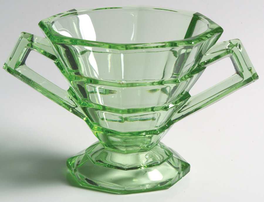 Tea Room Green Open Sugar by Indiana Glass-1