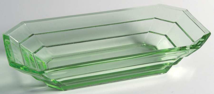 Tea Room Green 8" Oblong Celery by Indiana Glass-1
