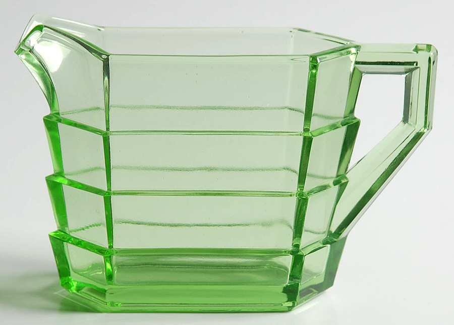Tea Room Green Rectangular Creamer by Indiana Glass-1