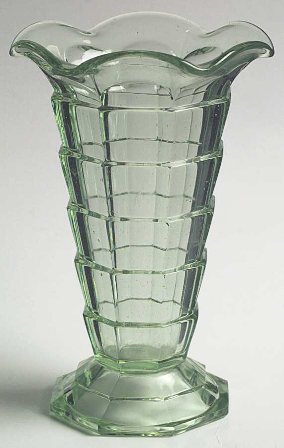 Tea Room Green 6" Flared Vase by Indiana Glass-1