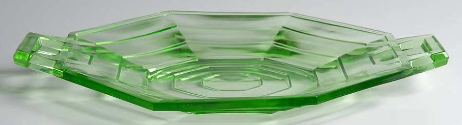 Tea Room Green 2 Handled Plate by Indiana Glass-1