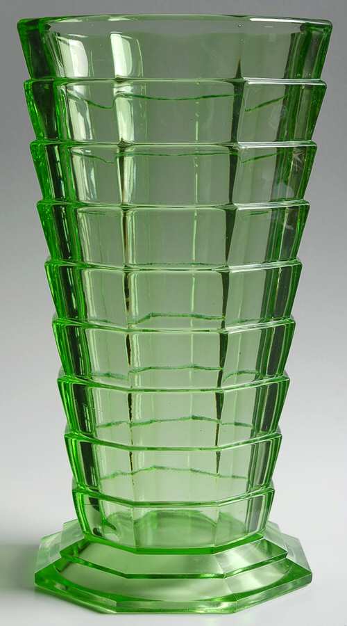 Tea Room Green 11" Straight Vase by Indiana Glass-1