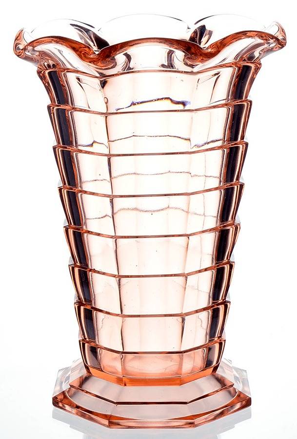 Tea Room Pink 10" Flared Vase by Indiana Glass-1