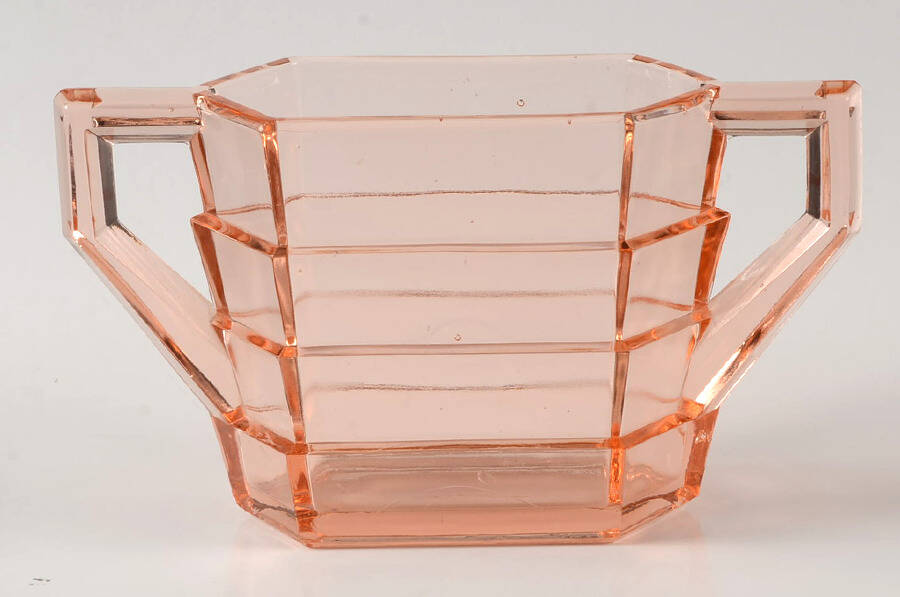 Tea Room Pink Rectangular Open Sugar by Indiana Glass-1