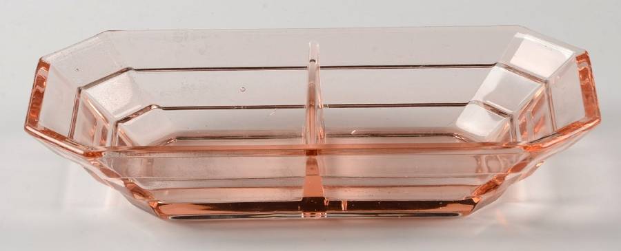 Tea Room Pink 8' Oblong 2 Part Relish by Indiana Glass-1