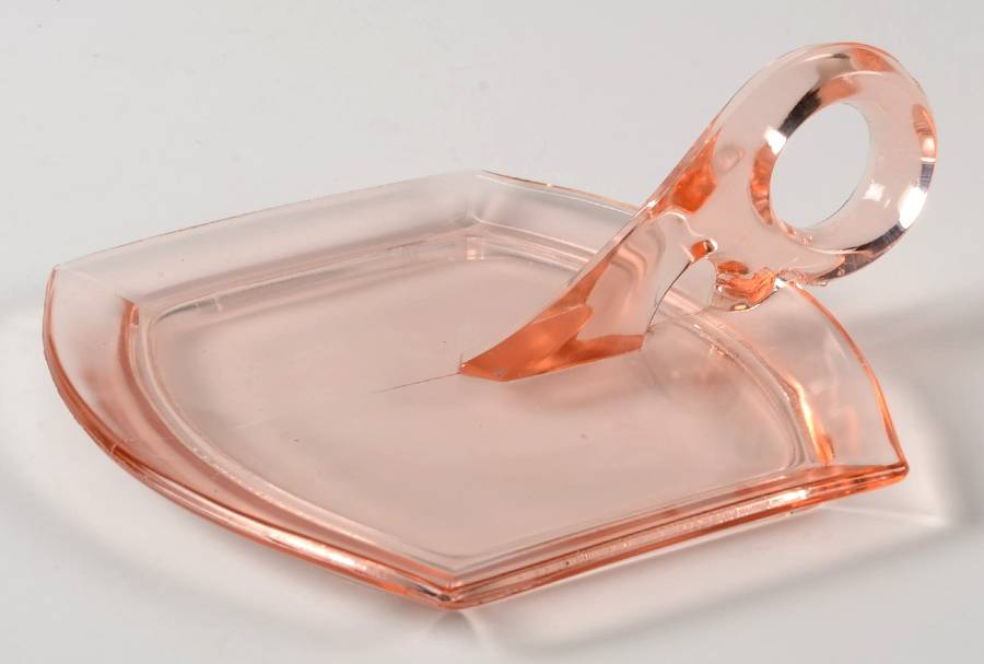 Tea Room Pink Rectangular Creamer/Sugar Tray by Indiana Glass-1