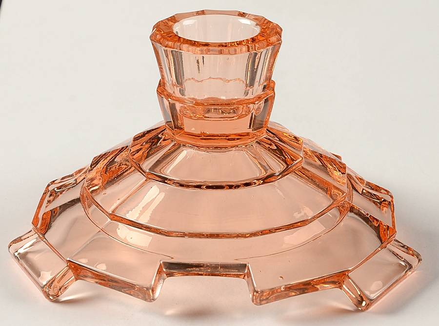 Tea Room Pink Single Light Candlestick by Indiana Glass-1
