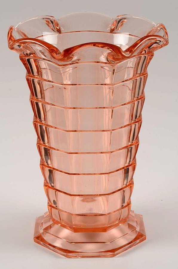 Tea Room Pink 11" Flared Vase by Indiana Glass-1