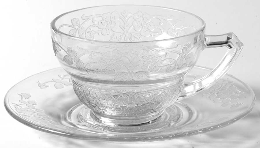Vernon Clear Cup & Saucer Set by Indiana Glass-1