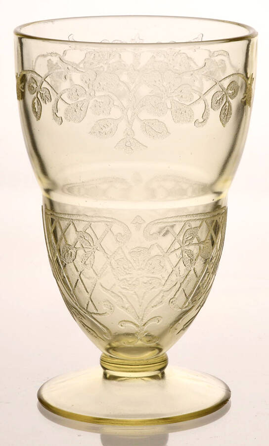 Vernon Yellow Footed Tumbler by Indiana Glass-1