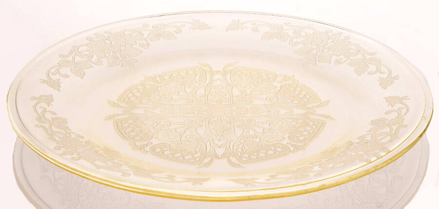 Vernon Yellow Luncheon Plate by Indiana Glass-1
