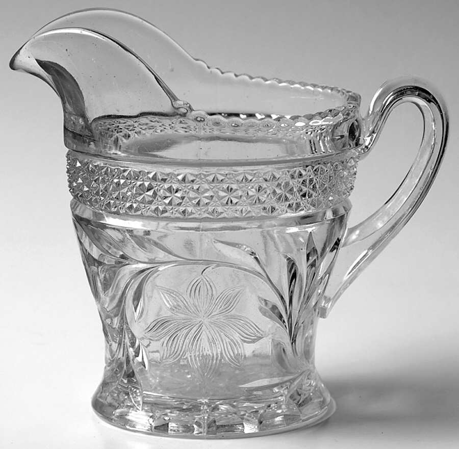 Rose Point Band Creamer by Indiana Glass-1
