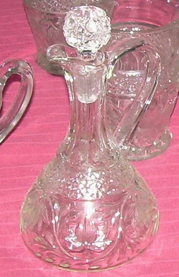Rose Point Band Cruet & Stopper by Indiana Glass-1