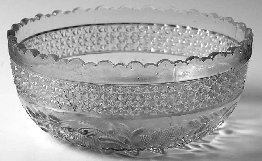 Rose Point Band 8" Round Bowl by Indiana Glass-1