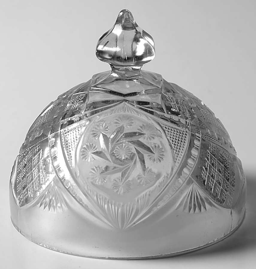Double Pinwheel Juno Lid for Round Butter by Indiana Glass-1