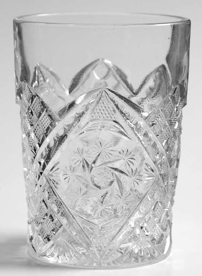 Double Pinwheel Juno 8 Oz Flat Tumbler by Indiana Glass-1