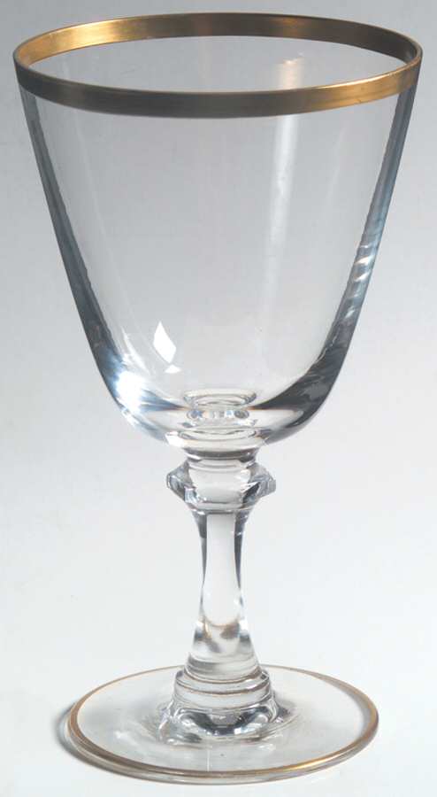 212 Clear (Gold Trim) Water Goblet by Imperial Glass-Ohio-1