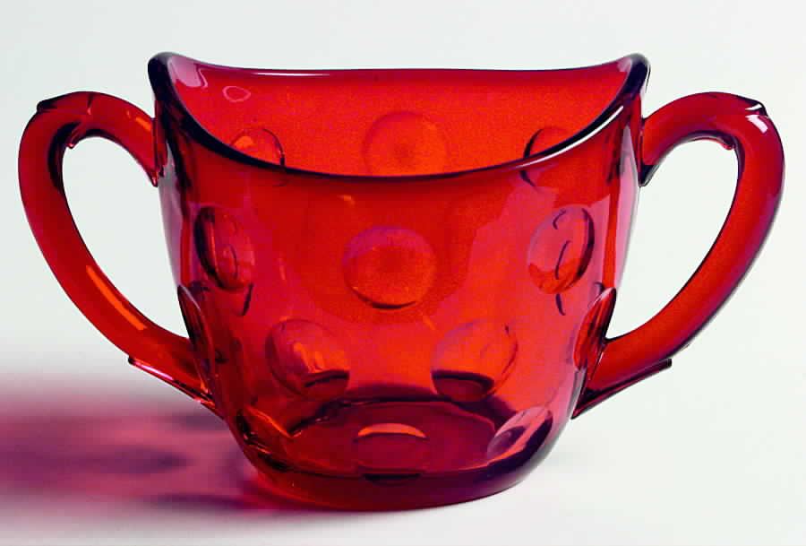 Old English Ruby Open Sugar by Imperial Glass-Ohio-1
