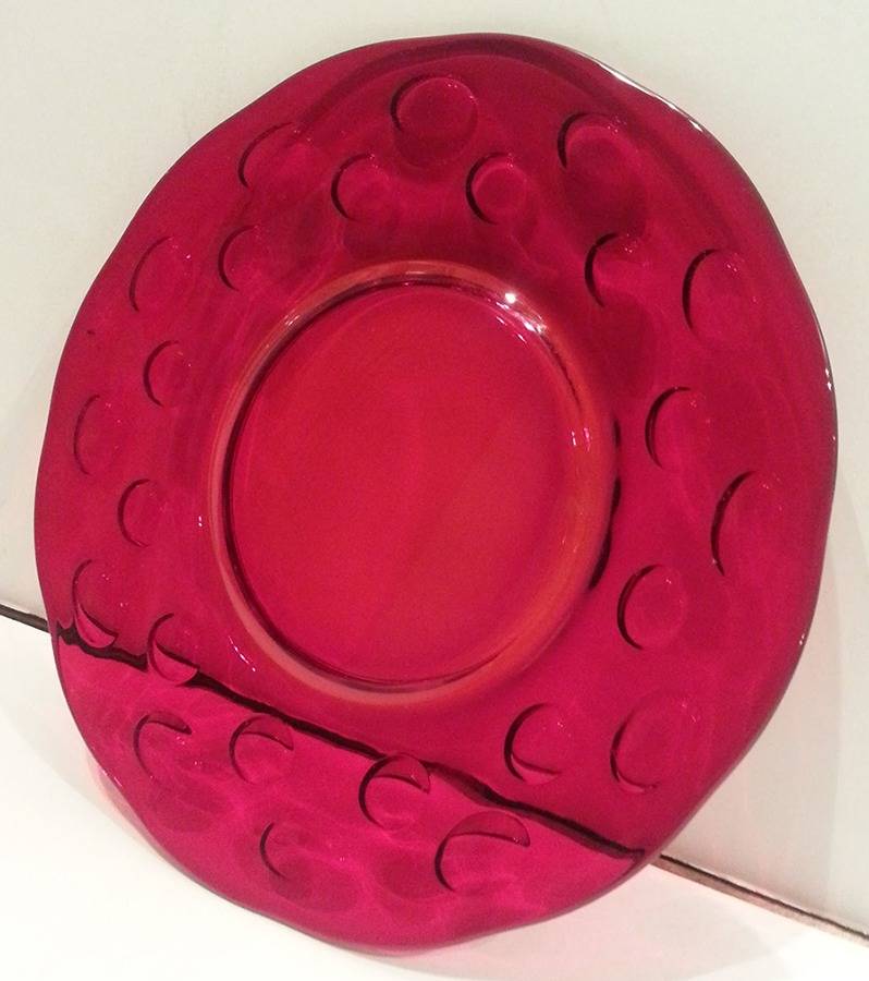 Old English Ruby Luncheon Plate by Imperial Glass-Ohio-1