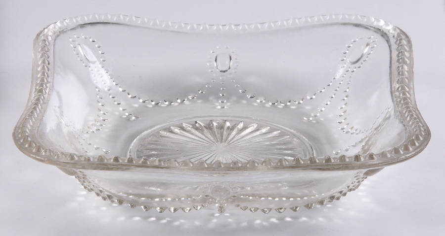 Jewel & Festoon Square Bowl 5" by Indiana Glass-1