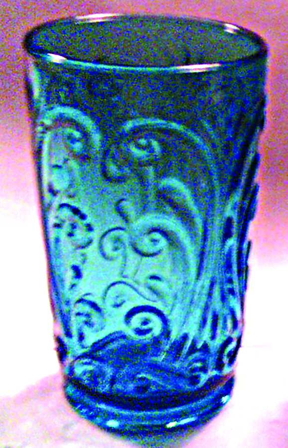 Scroll Antique Blue Flat Iced Tea by Imperial Glass-Ohio-1