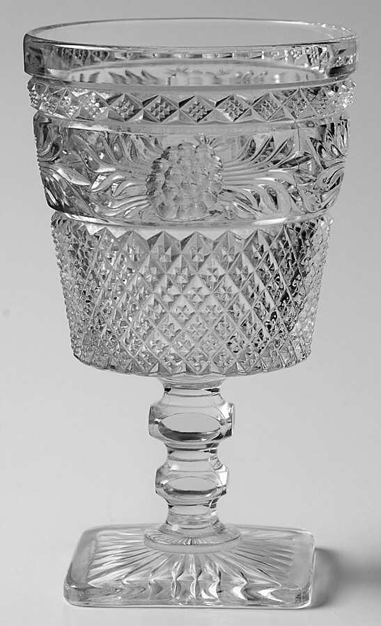 Leaf Clear (Various Colors) Water Goblet by Imperial Glass-Ohio-1