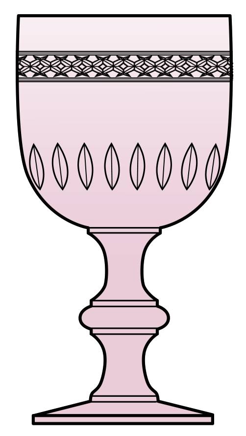 Cut 555 Pink Water Goblet by Imperial Glass-Ohio-1