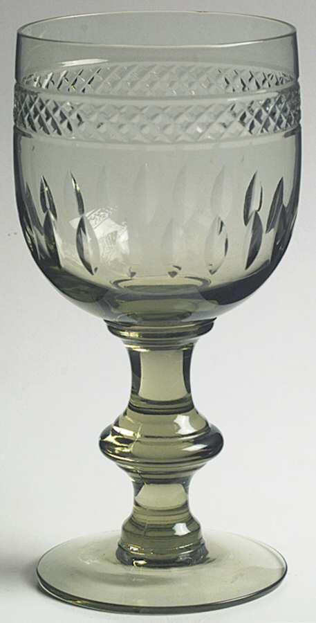 Cut 555 Green Water Goblet by Imperial Glass-Ohio-1
