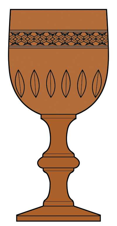 Cut 555 Amber Water Goblet by Imperial Glass-Ohio-1