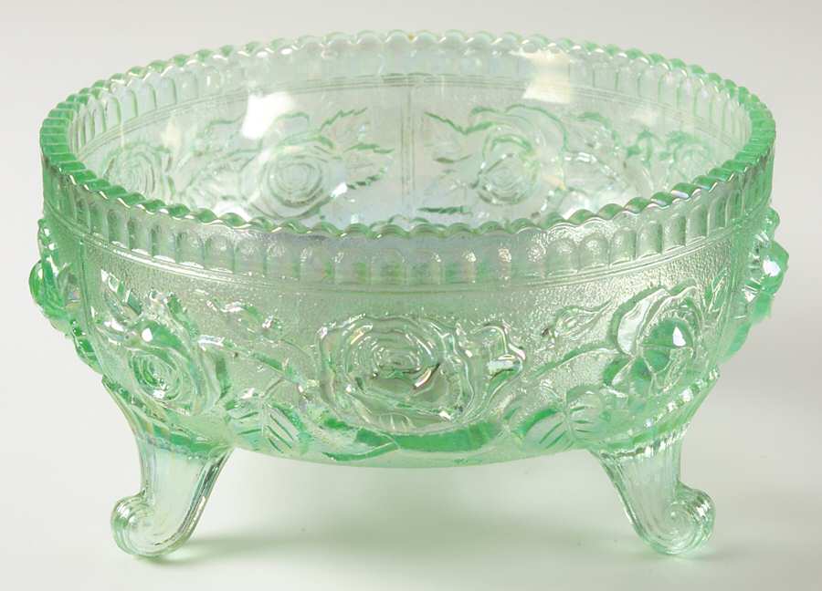 Lustre Rose Helios 7" 3-Toed Footed Bowl by Imperial Glass-Ohio-1