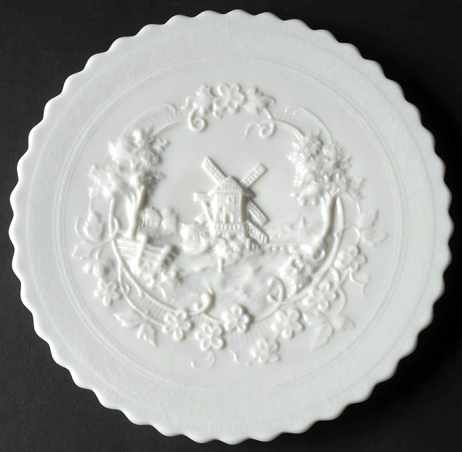 Windmill Milkglass 9" Decorative Plate by Imperial Glass-Ohio-1