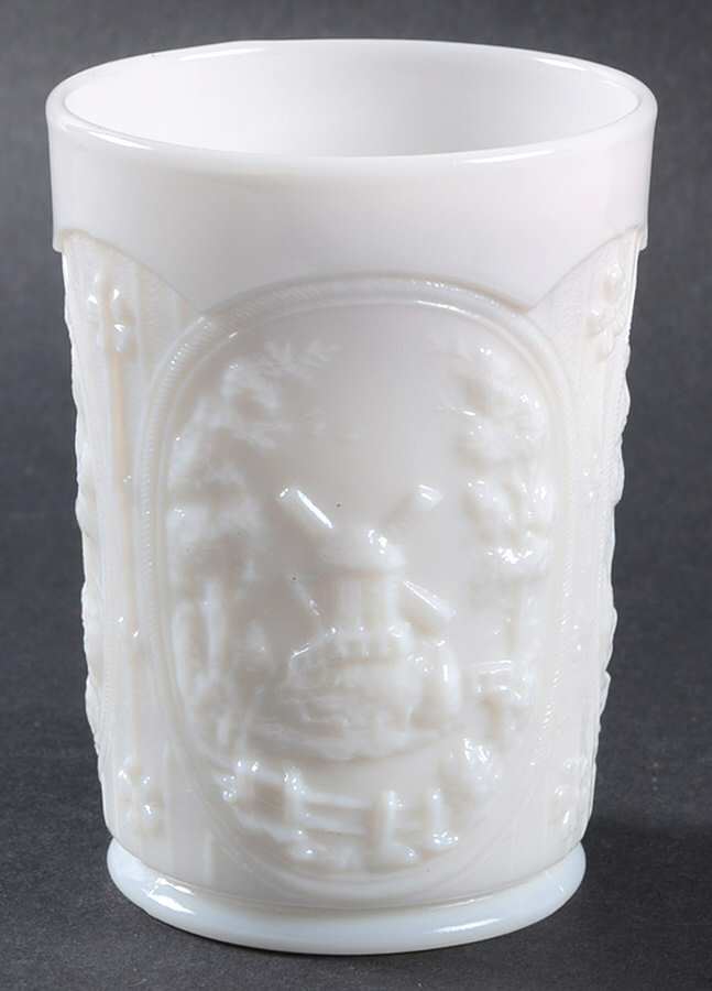Windmill Milkglass 9 Oz Flat Tumbler by Imperial Glass-Ohio-1