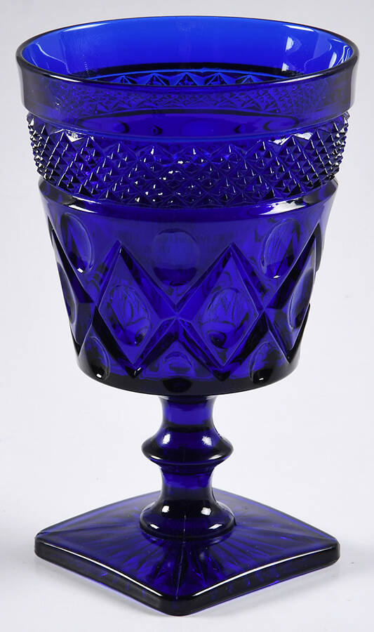 Cape Cod Cobalt Blue Water Goblet with Wafer Stem by Imperial Glass-Ohio-1