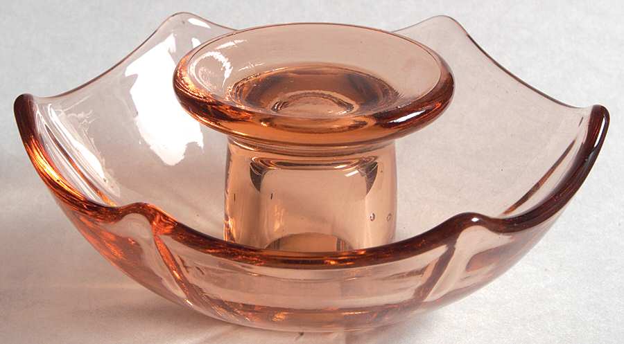 Molly Pink Single Light Candlestick by Imperial Glass-Ohio-1