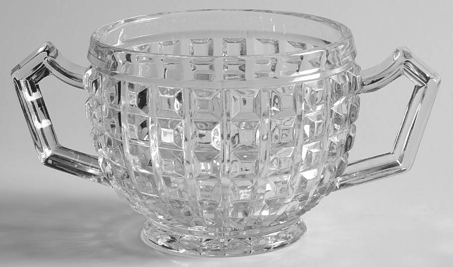 Monticello Clear Open Sugar by Imperial Glass-Ohio-1